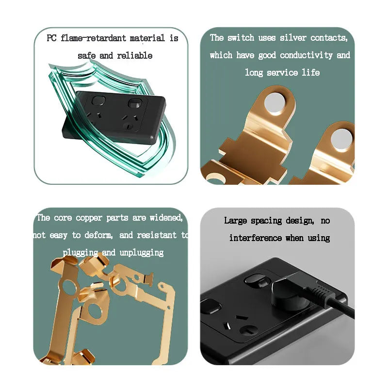 118 Type Australian Standard 1/2/3/4/5/6 Gang Six-hole 15A Wall Switch Socket USB Type-c Port Fast Charging Power Socket Panel