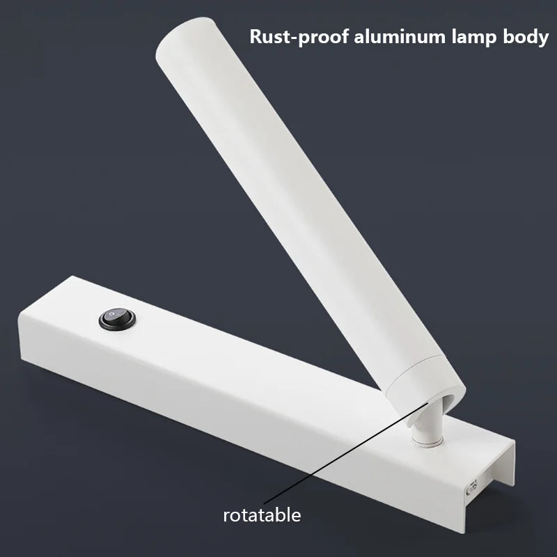 Minimalist Rotate Wall Sconce with Switch Home Decor Study Bedroom Bedside Reading Lamp Spotlight LED Adjustable Angle Wall Lamp