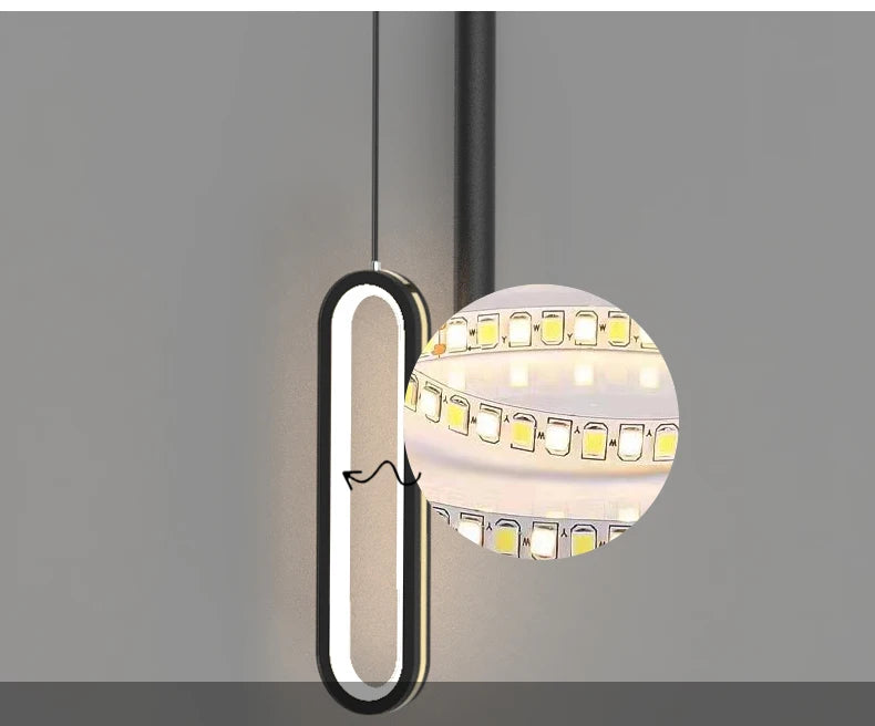 Modern Black Hanging Pendant Lamps For Bedroom Bedside Lighting AC 220V LED Black High Ceiling Suspended Light with Long Cable