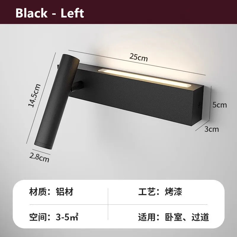 Bedroom Headboard LED Wall Light Atmosphere Light Modern Simple Living Room Background Wall Light Corridor Wall Spotlights
