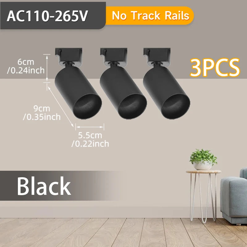 Full Set Track Light Led Ceiling Rail Lights Replaceable GU10 Light Source Spotlight for Living Room Bedroom Led Spot Track Lamp