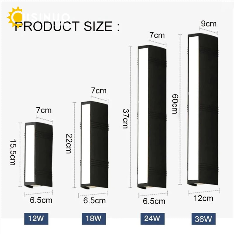 Modern LED Wall Light Outdoor IP65 Waterproof Aluminum Black Wall Lamps Porch Garden Villa Lamps 4W 110V 220V Sconce Luminaire