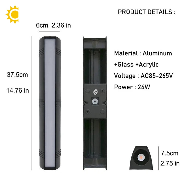 Modern LED Wall Light Outdoor IP65 Waterproof Aluminum Black Wall Lamps Porch Garden Villa Lamps 4W 110V 220V Sconce Luminaire