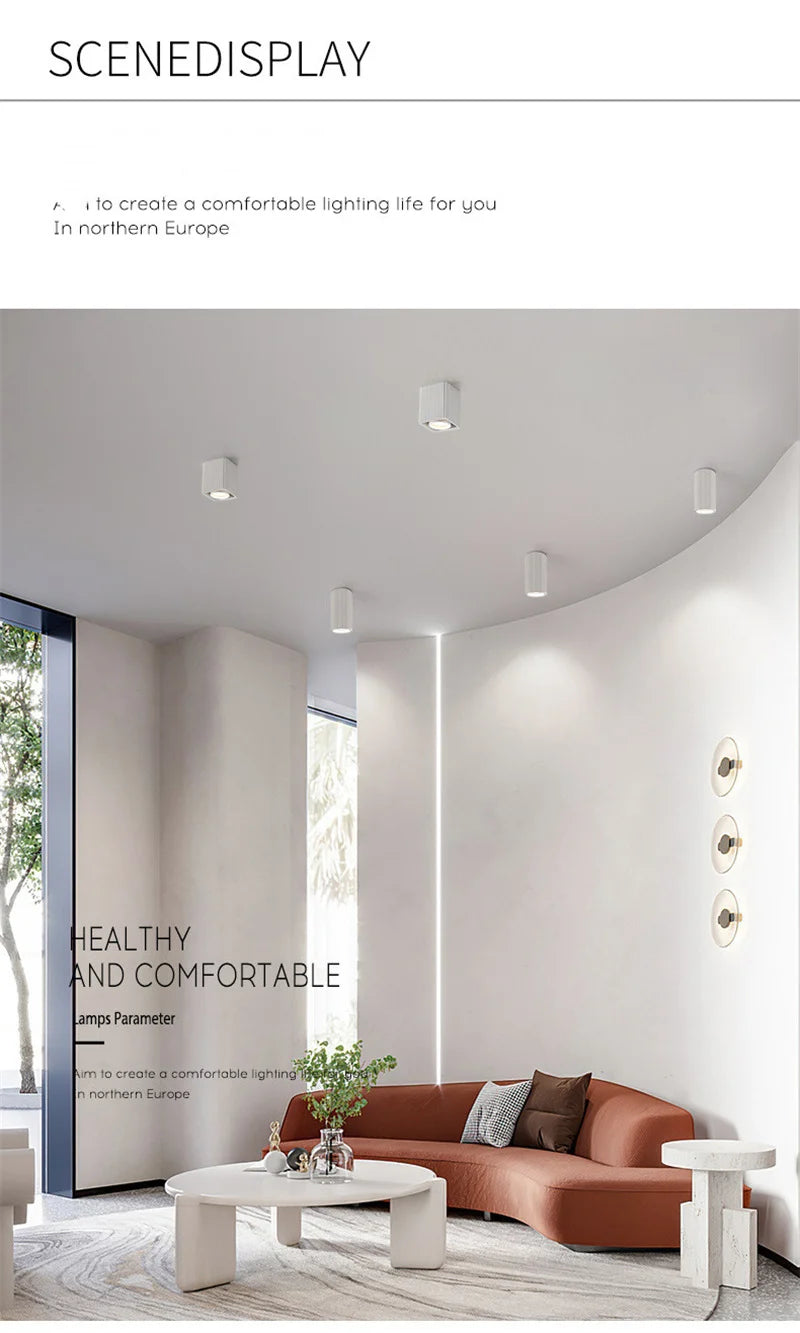 Minimalist Nordic Cylindrical Downlight Surface Mounted Resin Ceiling Lamp GU10 Grid Spotlight Corridor Living Room Home Decor