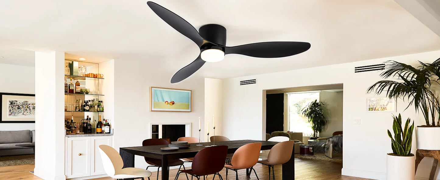 IRALAN Ceiling Fan With Light,42 Inch/52 Inch Low Profile Ceiling Fan with remote control, For Indoor and Covered Outdoor