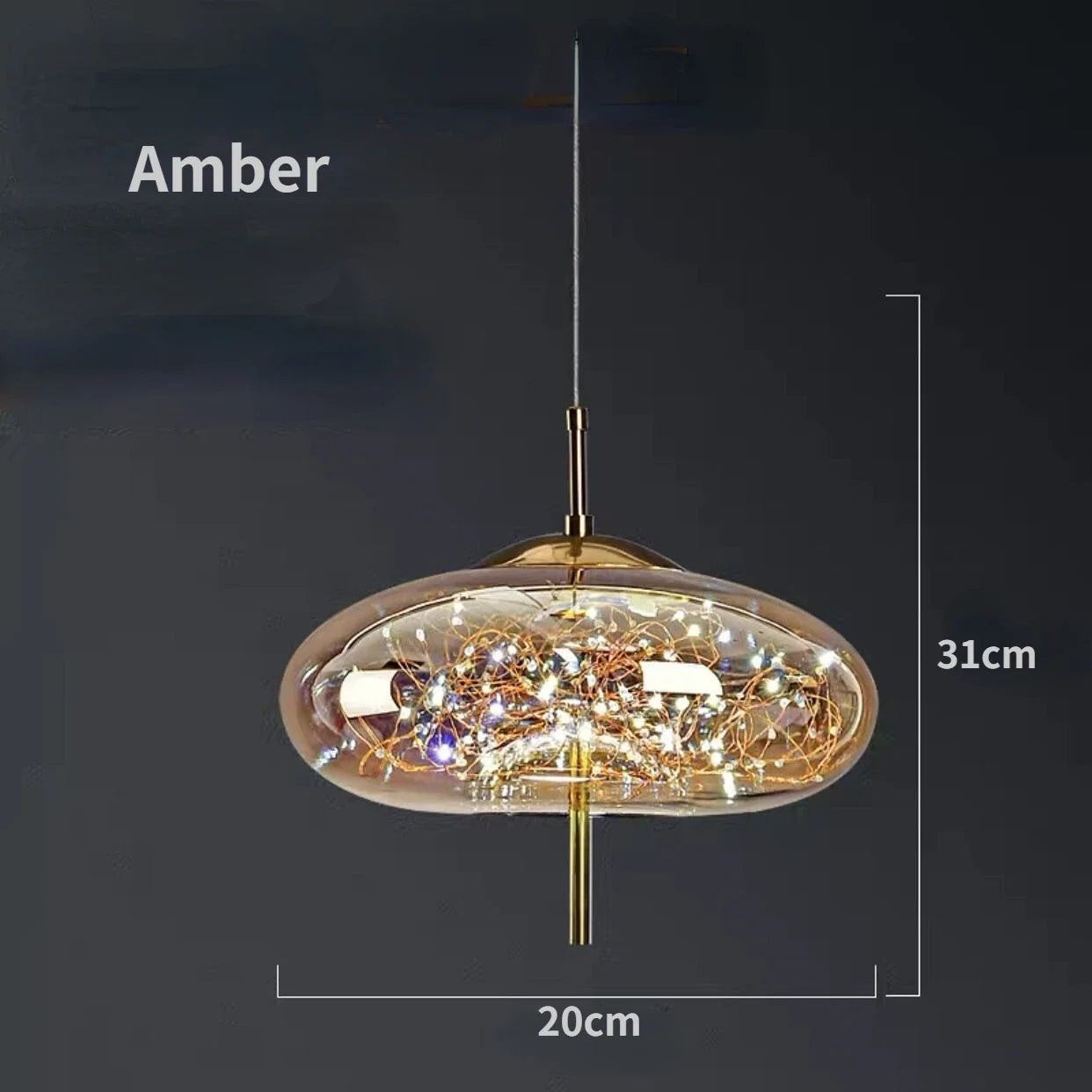 Modern Led Glass Pendant Lights for Bedroom Bedside Bathroom Hanging Lighting Ceiling Chandelier Lamp Decoration String Line