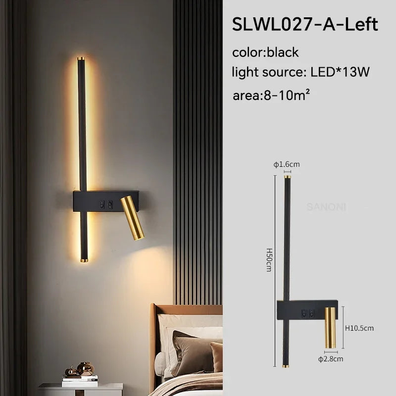 Modern Adjustable LED Wall Sconce For Bedroom Bedside Living Sofa Background Wall Lamp Luster Lighting Fixture Home Decoratioan