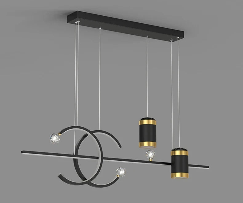 Modern Dining Room Pendant Light LED Smart Remote Control Dining Table Hanging Lamp Luxury Lustre Home Indoor Decor Chandelier
