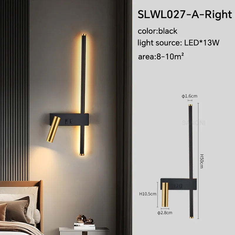 Modern Adjustable LED Wall Sconce For Bedroom Bedside Living Sofa Background Wall Lamp Luster Lighting Fixture Home Decoratioan
