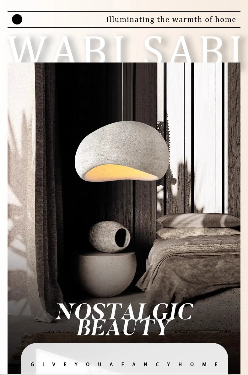 Nordic Wabi Sabi E27 Pendant Lights Dining Room Bedroom Chandelier Lustre Bar Suspend Lamp Home Decor Loft Hanging Light Fixture