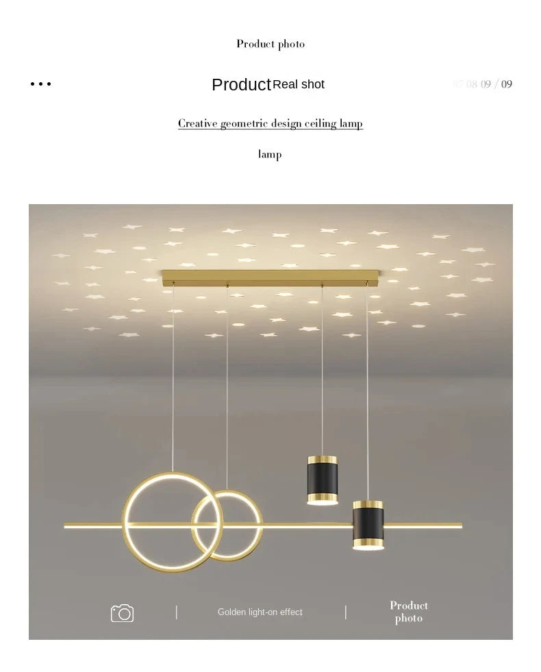Modern Dining Room Pendant Light LED Smart Remote Control Dining Table Hanging Lamp Luxury Lustre Home Indoor Decor Chandelier