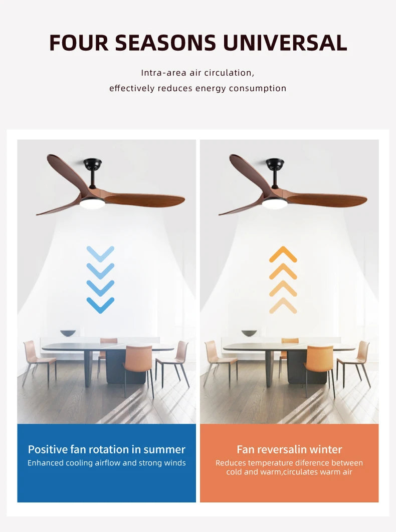 36,42,52,60 Inch Inverter Ceiling Fan Light w/Remote, Quiet, 6-Speed, Energy-Efficient for Living, Dining, Study, Bedroom