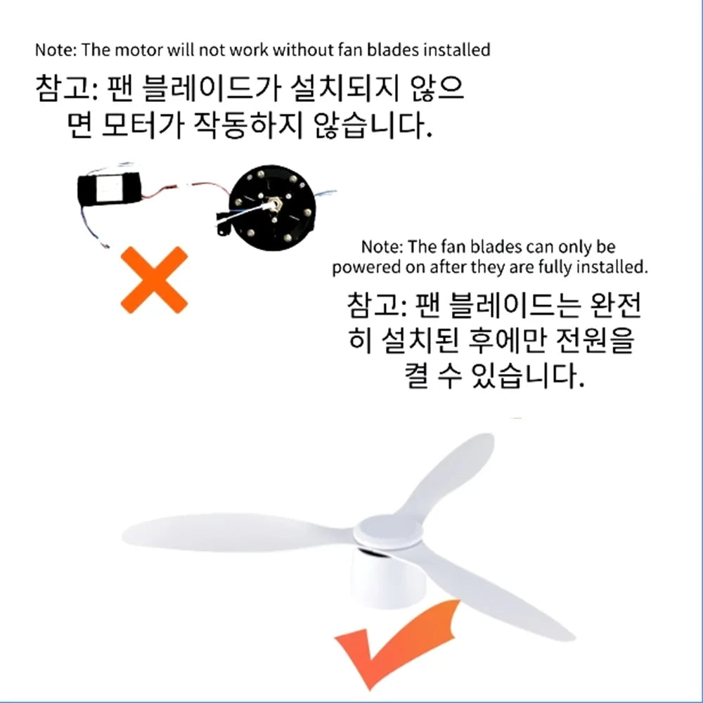Simple Large Electric fan Remote Control APP dimmable Ceiling Fan No lights Indoor home decoration fan Bedroom Living room fans
