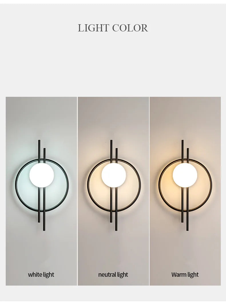 Light Luxury Modern Wall Lamp AC90-260V Living Room TV Background Wall Lamp Aisle Nordic Master Bedroom Bedside Lamp