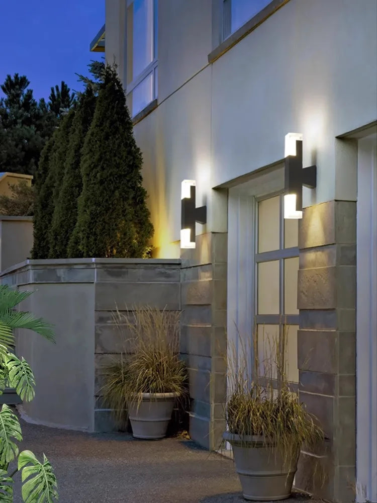 Aluminum PIR sensor outdoor wall lamp waterproof staircase hallway minimalist exterior wall lamp courtyard balcony wall lamp