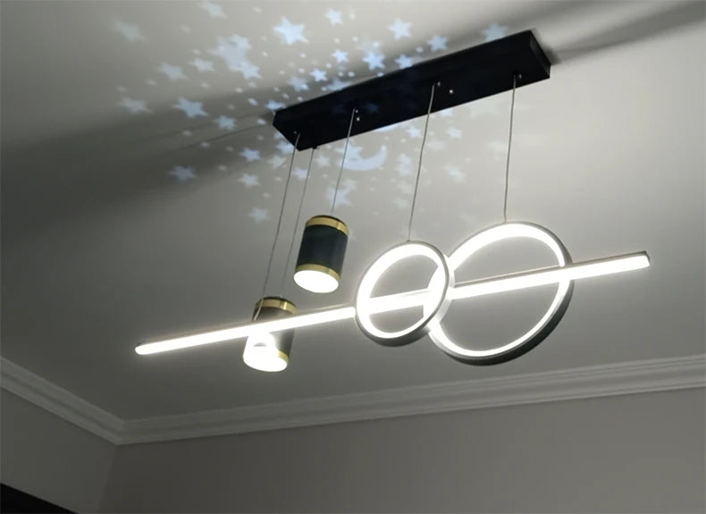 Modern Dining Room Pendant Light LED Smart Remote Control Dining Table Hanging Lamp Luxury Lustre Home Indoor Decor Chandelier