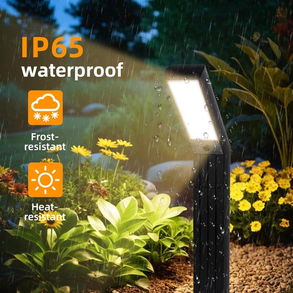 Solar Pathway Lights Outdoor 3 Modes (White/Natural/Warm), 90 LEDs Solar Garden Lighting Adjustable Height for Yard, Driveway