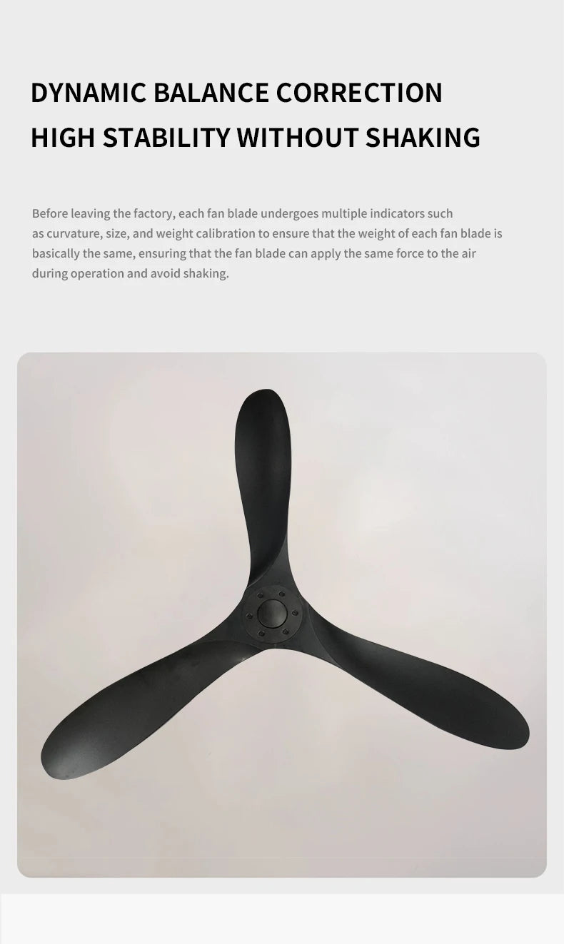 42/52 Inch Nordic LED Ceiling Light Restaurant Living Room Home Remote Control DC Silent Industrial Retro Electric Fan
