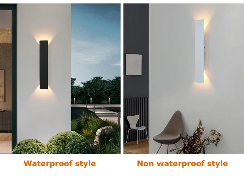 18W LED Up Down Wall Light in Black or White / Waterproof / for Outdoor Garden Porch Aisle / Indoor Living Room Bedroom