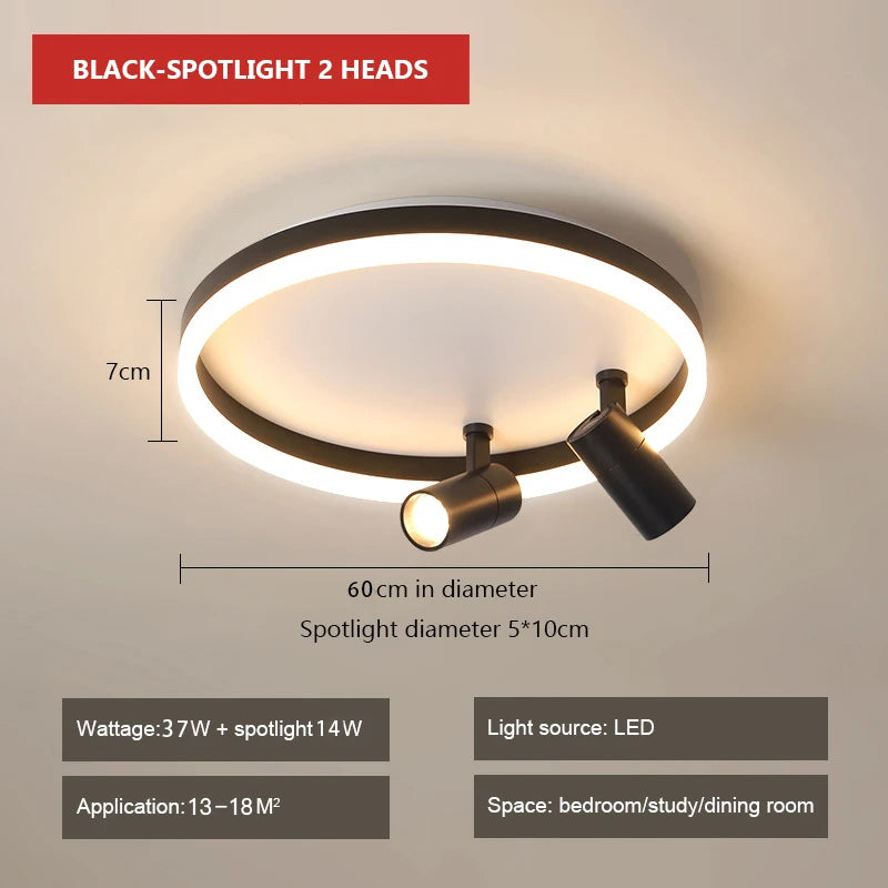 Modern LED Ceiling Lamp With Spotlight Chandelier For Bedroom Living Dining Room Aisle Home Decor Indoor Lighting Fixture Luster