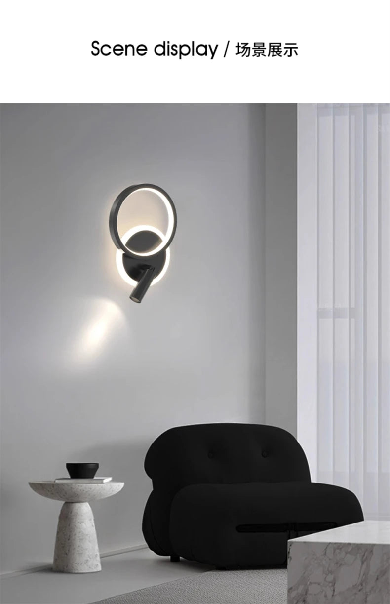 Bedside Lamp Modern Simple Creative Living Room Background Wall Stairwell Wall Lamp Nordic Network Red Corridor Wall Light