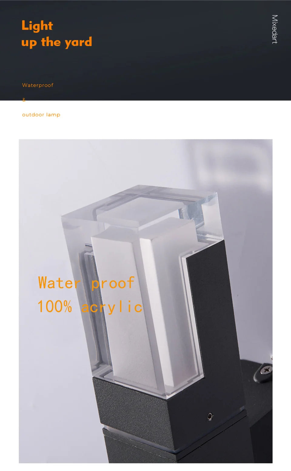 Outdoor IP65 waterproof lamp, garden villa gate, living room corridor, acrylic waterproof wall lamp,AC85-265V outdoor decoration