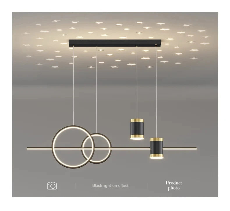 Modern Dining Room Pendant Light LED Smart Remote Control Dining Table Hanging Lamp Luxury Lustre Home Indoor Decor Chandelier