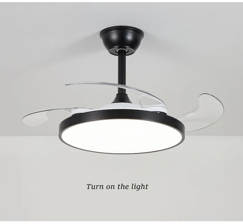 Electric Fan Chandelier Led Ceiling Lamp Room Decoration Dining Table Living Home Silent Bedroom Circulator Fan Light Fixture