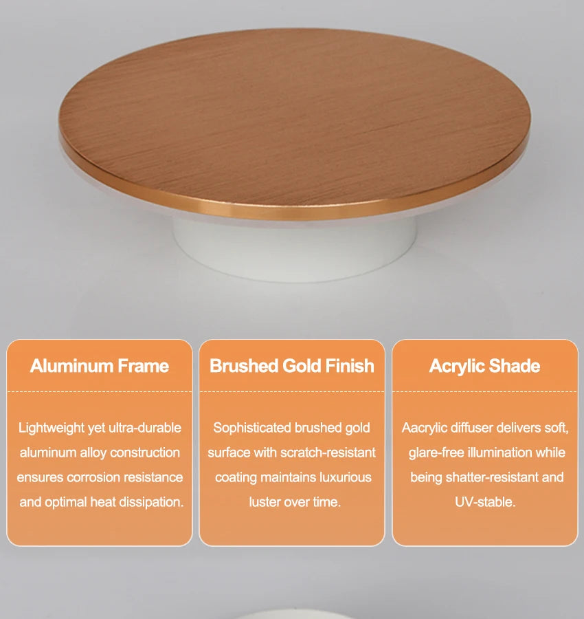 Modern Round Wall Lamp 15cm/20cm LED Black/White/Gold Aluminum Acrylic Light Fixture Easy Install for Living Room Bedroom 