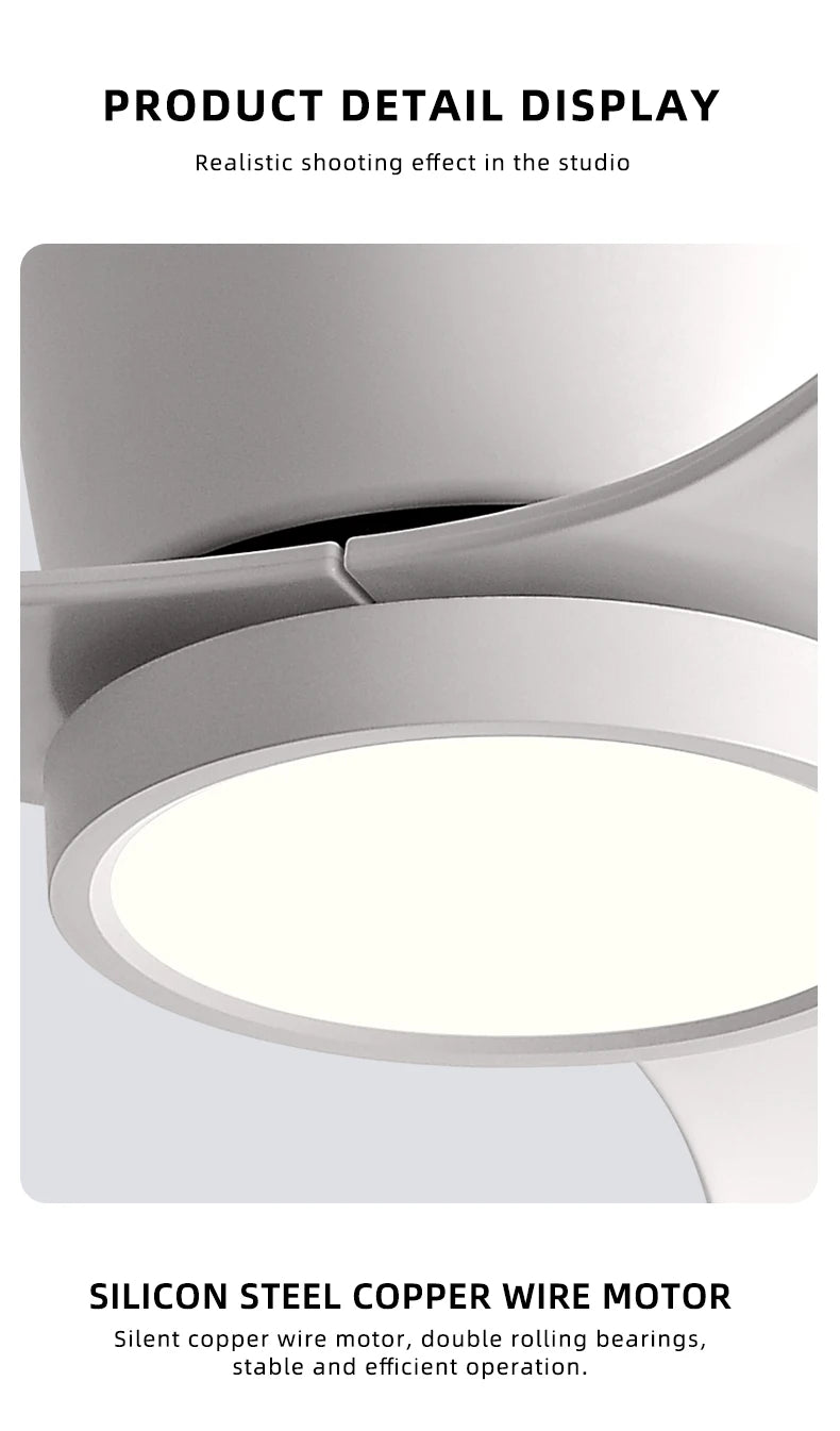 FUMANJIA 36/42/52 Inch Inverter Ceiling Fan with Light, Super - Silent, Ideal for Bedroom, Dining, Living Room & Office
