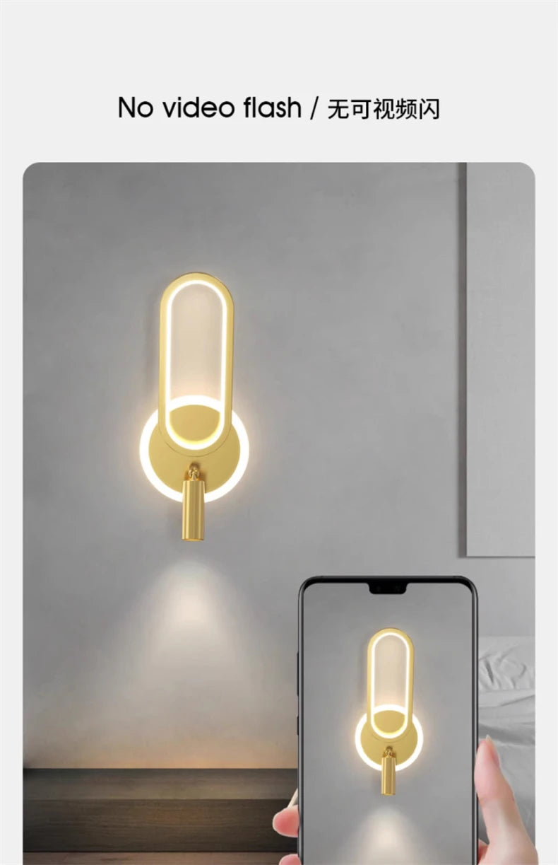 Bedside Lamp Modern Simple Creative Living Room Background Wall Stairwell Wall Lamp Nordic Network Red Corridor Wall Light