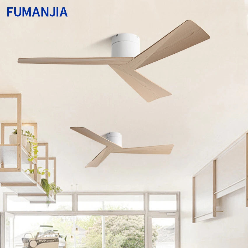 42/52" Ceiling Fan, Remote - 3 - Blade Retro - Style ABS, 6 - Speed Inverter Motor, No - Light Design, Quiet Operation for Home