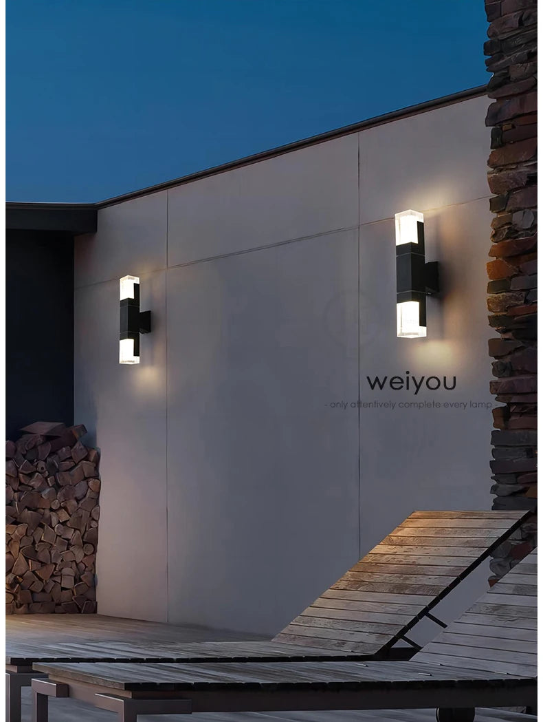 Aluminum PIR sensor outdoor wall lamp waterproof staircase hallway minimalist exterior wall lamp courtyard balcony wall lamp