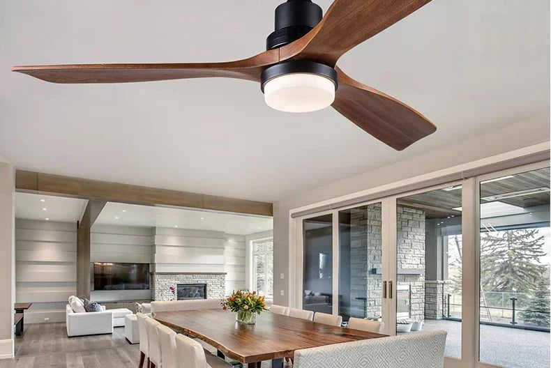 42/52 Inch Solid Wood Ceiling Fan, for Living Rooms, Bedrooms, Dining Rooms, and Study Rooms, with Remote Control Fan Lights