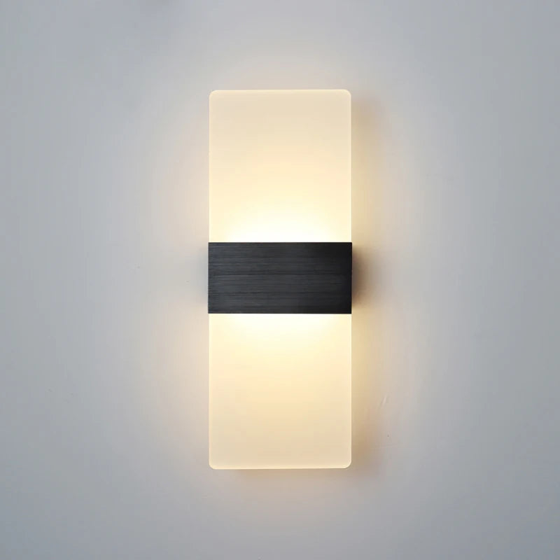 Modern style indoor LED aluminum body matte acrylic hotel corridor bedroom bedside right-angle rounded wall lamp