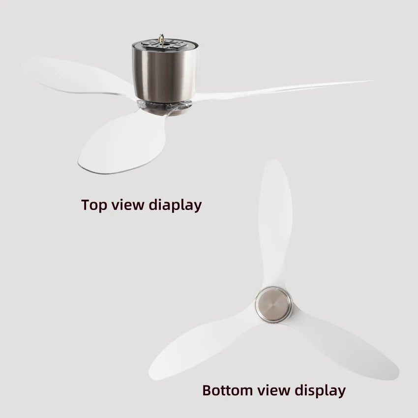 Minimalist Household Ceiling Fan Light for Living Room/Restaurant, Transparent PC Blades, Inverter DC Motor & 6-Speed Adjustment