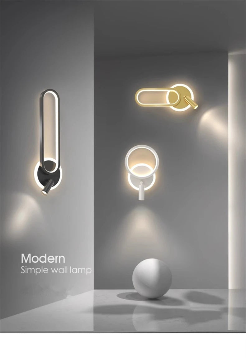 Bedside Lamp Modern Simple Creative Living Room Background Wall Stairwell Wall Lamp Nordic Network Red Corridor Wall Light