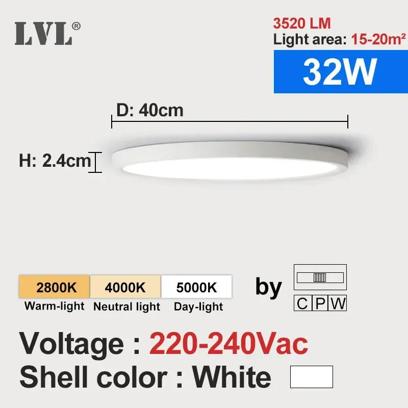 LVL LED Ceiling Light Wood Grain 3 in 1 Lighting Colors Home Lighing Kitchen Bedroom Bathroom Round Flush Ceiling Lamp