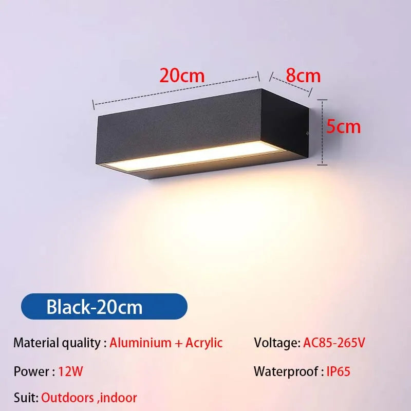 Outdoor waterproof IP65 LED wall lights, door headlights, balcony, courtyard, exterior wall lights, courtyard, outdoor gardening