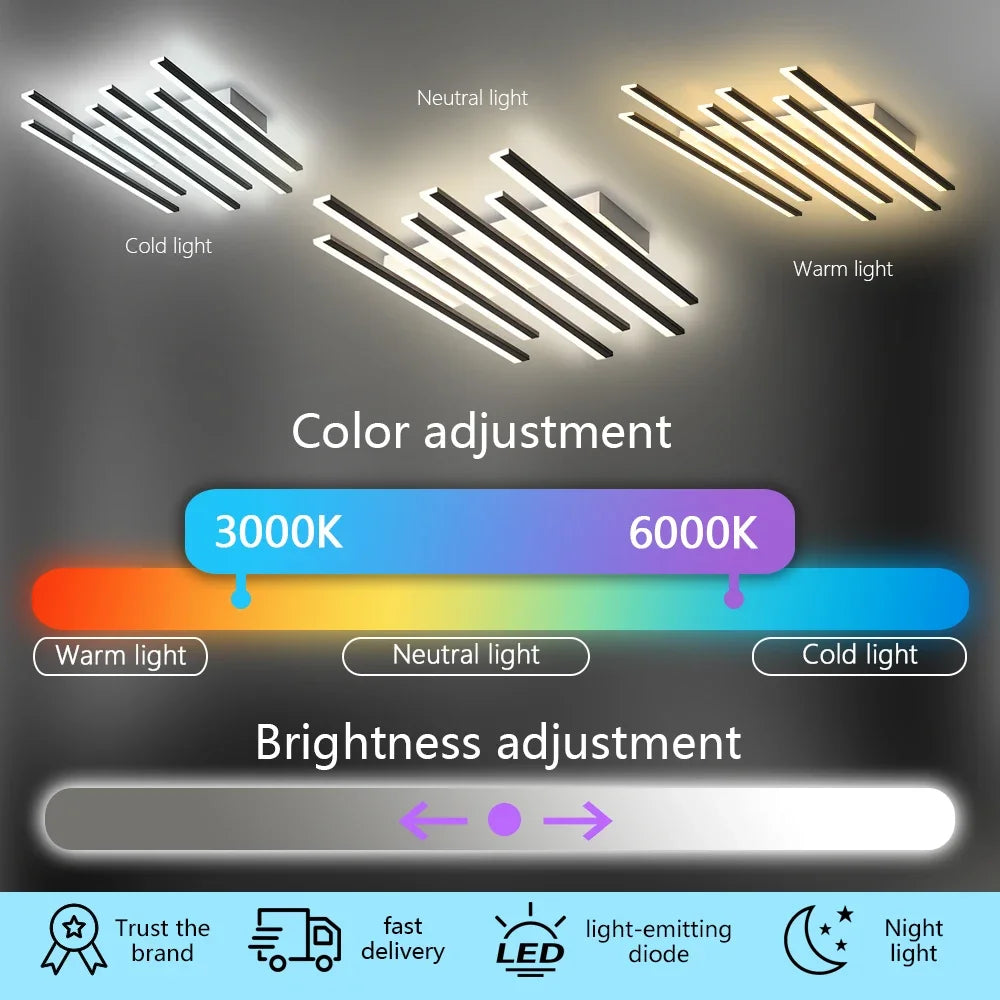 Modern Ceiling Light Luxury Nordic Ceiling Light Fixture LED Remote Control APPCeiling Chandelier Home Decoration Lighting