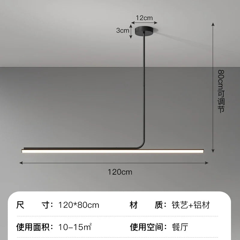 Minimalist Long Pendant Lamp 360 Luminous Strip Dining Table Dining Hanging Lights Modern Restaurant Lamp Office Light Fixture
