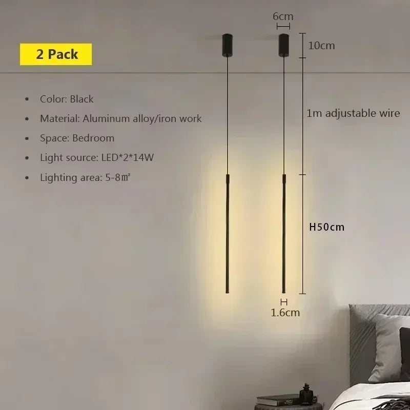 Modern LED Pendant Lights for Bedroom Bedside Living Room Hanging Lamp Background Lamp Chandeliers Home Decor Lighting Fixtures