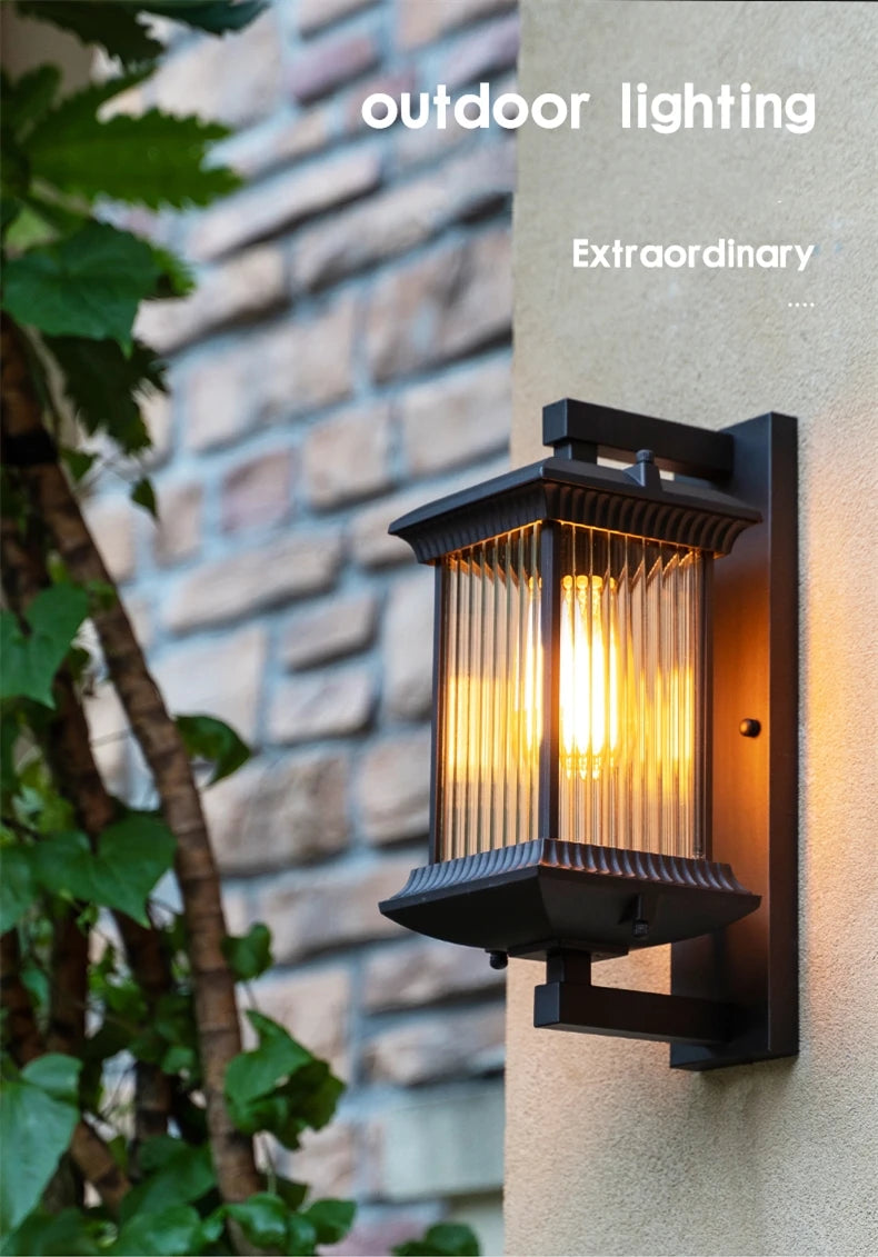 Outdoor Wall Lamp Metal Waterproof Outside Wall Lights AC90-260V Exterior Wall Lighting for Hotel Villa Big Porch Garden Gate