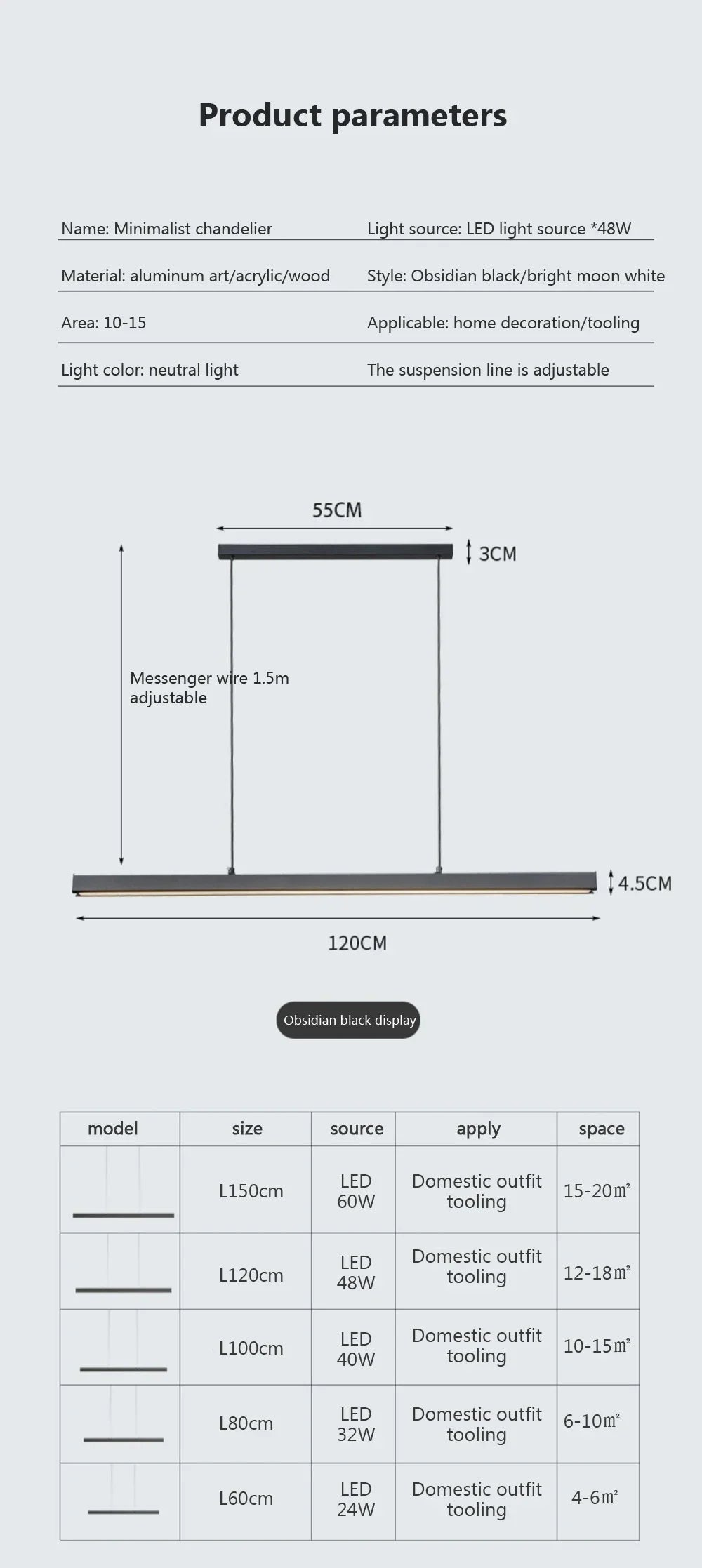 Modern LED Pendant Light For Living Dining Room Restaurant Office Long Simple Chandelier Home Deco Lighting Fixture Hanging Lamp