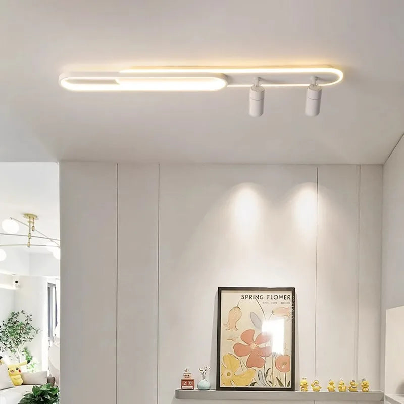 Track Spotlights No Main Lights Living Room Wall Lamp Long Hallway Light Cloakroom LED Ceiling Lights Spotlights For Dining Room