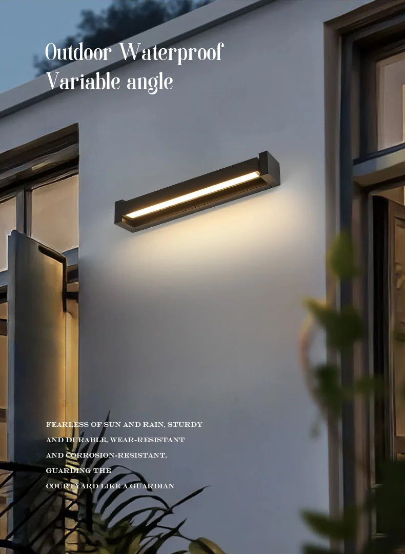2025 new model. Outdoor waterproof wall lamp. Can rotate. Aluminum and glass materials. 18W, minimalist landscape light