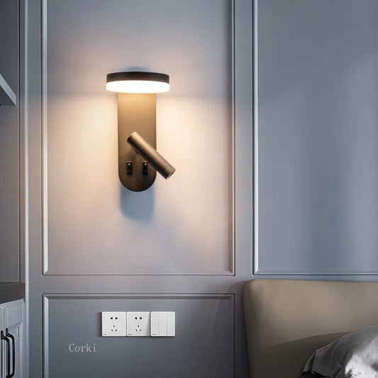 New Minimalist Wall Lamp Rotatable Spotlight Creative Bedroom Bedside Lamp Design Modern Led Wall Sconce ligjt for Hotel Rooms