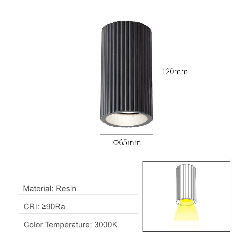Minimalist Nordic Cylindrical Downlight Surface Mounted Resin Ceiling Lamp GU10 Grid Spotlight Corridor Living Room Home Decor