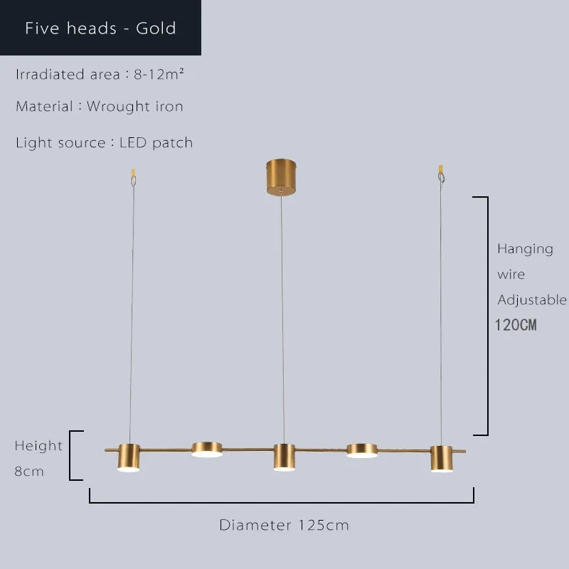 Modern LED Pendant Light, Kitchen Island Dimmable Pendant Light, Black/gold, Lighting Decorative Table Lamp, with Remote Control