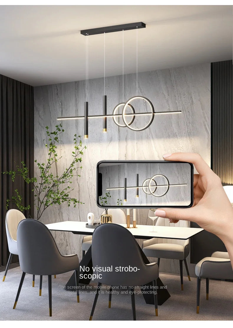 Restaurant Lights Nordic Chandeliers Light Luxury Minimalist Dining Room Tables Bar Counter Designers Minimalist Strip Lighting